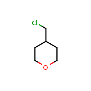 Chemical structure of 4-(chloromethyl)oxane , CAS 863324-23-6, AChemBlock S73706