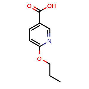 Chemical structure of 6-propoxypyridine-3-carboxylic acid , CAS 861045-09-2, AChemBlock S73719