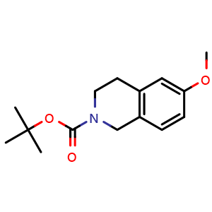 Chemical structure of tert-butyl 6-methoxy-1,2,3,4-tetrahydroisoquinoline-2-carboxylate , CAS 860436-57-3, AChemBlock S73723