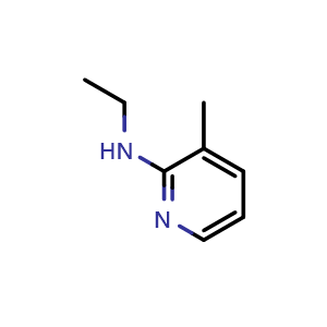 Chemical structure of N-ethyl-3-methylpyridin-2-amine , CAS 856836-17-4, AChemBlock S73757