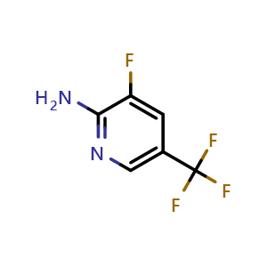 Chemical structure of 3-fluoro-5-(trifluoromethyl)pyridin-2-amine , CAS 852062-17-0, AChemBlock S73788