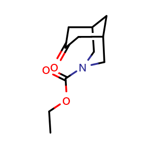 Chemical structure of ethyl 7-oxo-3-azabicyclo[3.3.1]nonane-3-carboxylate , CAS 850991-62-7, AChemBlock S73808