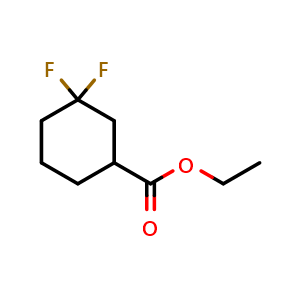 Chemical structure of ethyl 3,3-difluorocyclohexanecarboxylate , CAS 849669-14-3, AChemBlock S73827