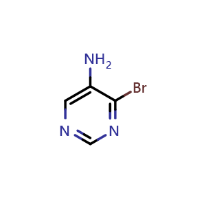 Chemical structure of 4-bromopyrimidin-5-amine , CAS 849353-34-0, AChemBlock S73829