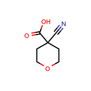 Chemical structure of 4-cyanooxane-4-carboxylic acid , CAS 848821-06-7, AChemBlock S73834