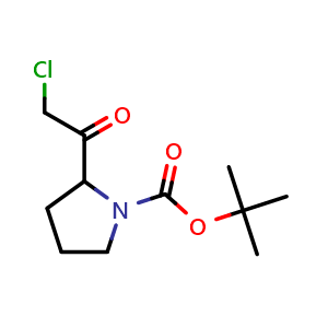 Chemical structure of tert-butyl 2-(2-chloroacetyl)pyrrolidine-1-carboxylate , CAS 848819-60-3, AChemBlock S73835