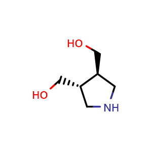 Chemical structure of [trans-4-(hydroxymethyl)pyrrolidin-3-yl]methanol , CAS 848616-43-3, AChemBlock S73840