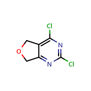 Chemical structure of 2,4-dichloro-5H,7H-furo[3,4-d]pyrimidine , CAS 848398-41-4, AChemBlock S73842