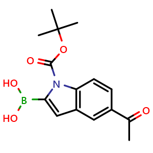 5-acetyl-2-borono-1H-indole-1-carboxylic acid-1-(1,1-dimethylethyl) ester