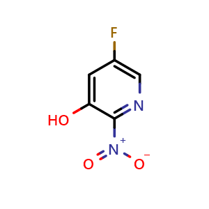 Chemical structure of 5-fluoro-2-nitro-pyridin-3-ol , CAS 847902-56-1, AChemBlock S73853