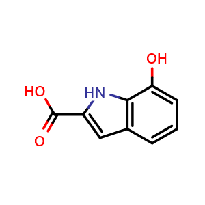 Chemical structure of 7-hydroxy-1H-indole-2-carboxylic acid , CAS 84639-84-9, AChemBlock S73866