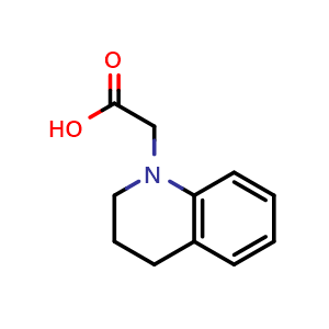 Chemical structure of 2-(1,2,3,4-tetrahydroquinolin-1-yl)acetic acid , CAS 845264-90-6, AChemBlock S73878