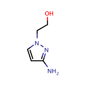 Chemical structure of 2-(3-amino-1H-pyrazol-1-yl)ethan-1-ol , CAS 84407-13-6, AChemBlock S73883