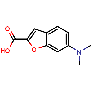 Chemical structure of 6-(dimethylamino)benzofuran-2-carboxylic acid , CAS 842958-64-9, AChemBlock S73892