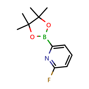Chemical structure of 2-Fluoro-6-(4,4,5,5-tetraMethyl-1,3,2-dioxaborolan-2-yl)pyridine , CAS 842136-58-7, AChemBlock S73894