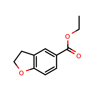 Chemical structure of ethyl 2,3-dihydro-1-benzofuran-5-carboxylate , CAS 83751-12-6, AChemBlock S73907
