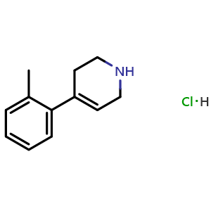 Chemical structure of 4-(o-tolyl)-1,2,3,6-tetrahydropyridine;hydrochloride , CAS 83674-77-5, AChemBlock S73913