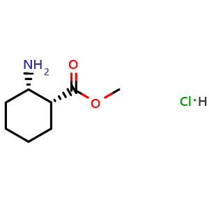 Chemical structure of Methyl (1R,2S)-2-aminocyclohexane-1-carboxylate hydrochloride , CAS 835926-44-8, AChemBlock S73914