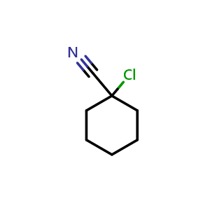 Chemical structure of 1-chlorocyclohexane-1-carbonitrile , CAS 83497-94-3, AChemBlock S73917