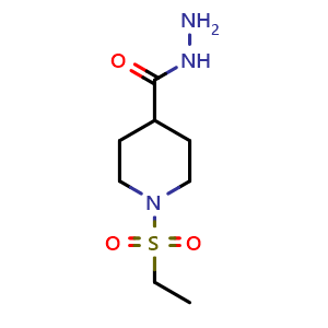 Chemical structure of 1-(ethanesulfonyl)piperidine-4-carbohydrazide , CAS 832739-82-9, AChemBlock S73928