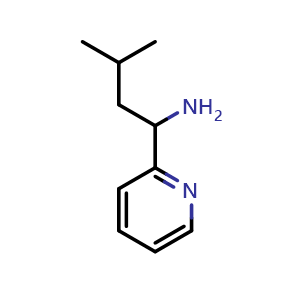 Chemical structure of 3-methyl-1-(pyridin-2-yl)butan-1-amine , CAS 825647-69-6, AChemBlock S73943
