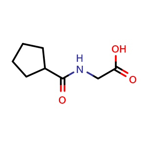 Chemical structure of 2-(cyclopentylformamido)acetic acid , CAS 82291-54-1, AChemBlock S73951