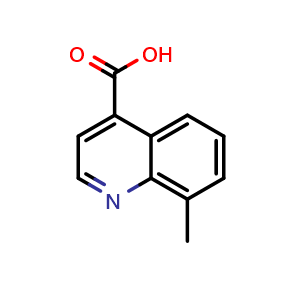 Chemical structure of 8-methylquinoline-4-carboxylic acid , CAS 816448-09-6, AChemBlock S73971