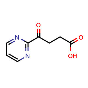 Chemical structure of 4-oxo-4-pyrimidin-2-yl-butanoic acid , CAS 81485-15-6, AChemBlock S73977