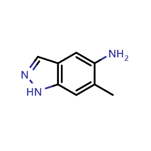 Chemical structure of 6-methyl-1H-indazol-5-amine , CAS 81115-45-9, AChemBlock S73990