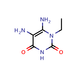 Chemical structure of 5,6-diamino-1-ethyl-pyrimidine-2,4-dione , CAS 80798-52-3, AChemBlock S73997