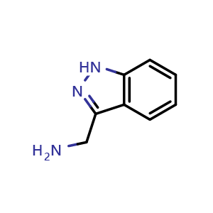 Chemical structure of 1H-indazol-3-ylmethanamine , CAS 806640-37-9, AChemBlock S74000