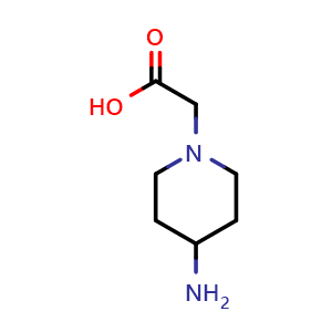 Chemical structure of 2-(4-Aminopiperidin-1-yl)acetic acid , CAS 805179-70-8, AChemBlock S74008