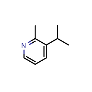Chemical structure of 2-methyl-3-(propan-2-yl)pyridine , CAS 80263-42-9, AChemBlock S74015