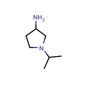 Chemical structure of 1-(propan-2-yl)pyrrolidin-3-amine , CAS 802293-14-7, AChemBlock S74016