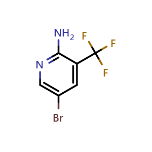 Chemical structure of 5-bromo-3-(trifluoromethyl)pyridin-2-amine , CAS 79456-34-1, AChemBlock S74039