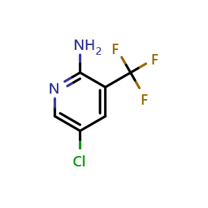 Chemical structure of 5-chloro-3-(trifluoromethyl)pyridin-2-amine , CAS 79456-33-0, AChemBlock S74040