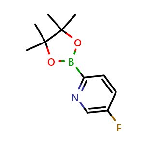 Chemical structure of 5-fluoro-2-(4,4,5,5-tetramethyl-1,3,2-dioxaborolan-2-yl)pyridine , CAS 791819-04-0, AChemBlock S74051