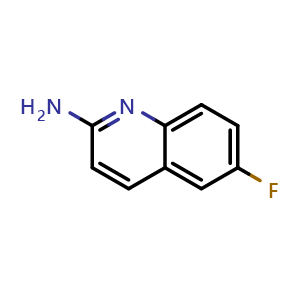Chemical structure of 6-fluoroquinolin-2-amine , CAS 791626-57-8, AChemBlock S74052