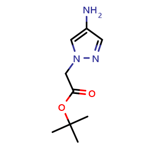 Chemical structure of tert-butyl 2-(4-amino-1H-pyrazol-1-yl)acetate , CAS 786684-63-7, AChemBlock S74070