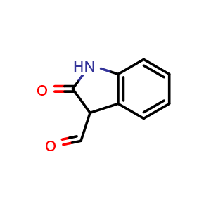 Chemical structure of 2-oxoindoline-3-carbaldehyde , CAS 78610-70-5, AChemBlock S74075