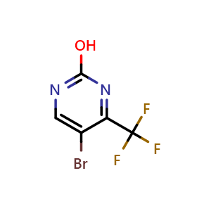 Chemical structure of 5-bromo-4-(trifluoromethyl)pyrimidin-2-ol , CAS 785777-90-4, AChemBlock S74077