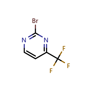 Chemical structure of 2-bromo-4-(trifluoromethyl)pyrimidine , CAS 785777-87-9, AChemBlock S74078