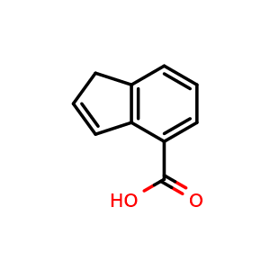 Chemical structure of 1H-indene-4-carboxylic acid , CAS 77635-16-6, AChemBlock S74116