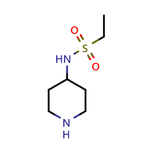 Chemical structure of N-(piperidin-4-yl)ethane-1-sulfonamide , CAS 775527-39-4, AChemBlock S74118