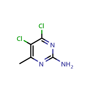 Chemical structure of 4,5-dichloro-6-methylpyrimidin-2-amine , CAS 7749-60-2, AChemBlock S74123