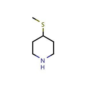 Chemical structure of 4-(methylsulfanyl)piperidine , CAS 767270-41-7, AChemBlock S74160