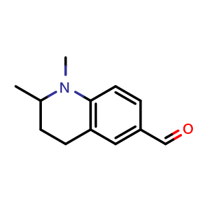 Chemical structure of 1,2-dimethyl-1,2,3,4-tetrahydroquinoline-6-carbaldehyde , CAS 76529-12-9, AChemBlock S74171