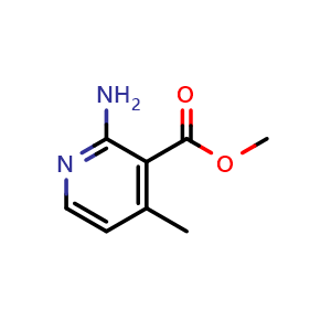Chemical structure of methyl 2-amino-4-methyl-pyridine-3-carboxylate , CAS 76336-16-8, AChemBlock S74183