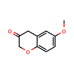 Chemical structure of 6-methoxy-3,4-dihydro-2H-1-benzopyran-3-one , CAS 76322-25-3, AChemBlock S74184