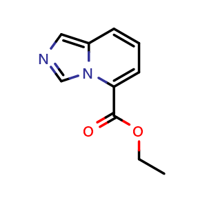Chemical structure of ethyl imidazo[1,5-a]pyridine-5-carboxylate , CAS 76292-67-6, AChemBlock S74186